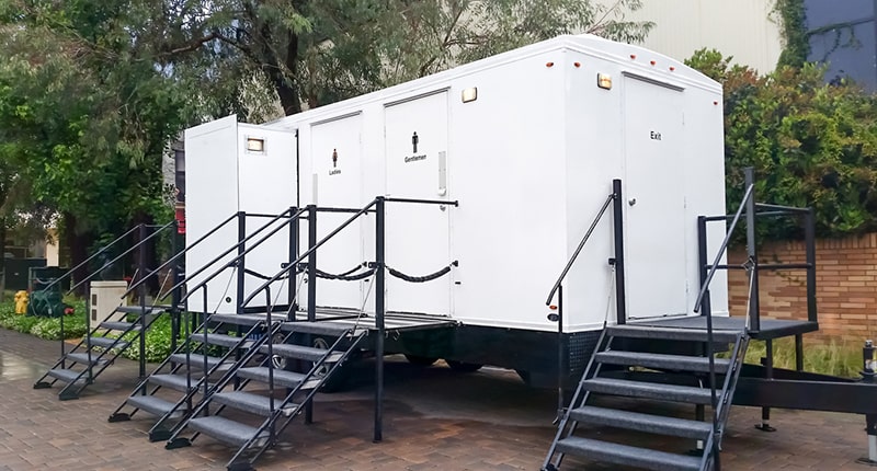 our luxury restroom trailers can be customized to fit specific event themes and decor